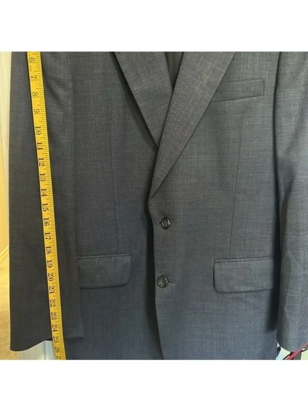 Burberry Blazer Mens XL Blue Two-Button Pure Wool Vintage Classic Formal Wear